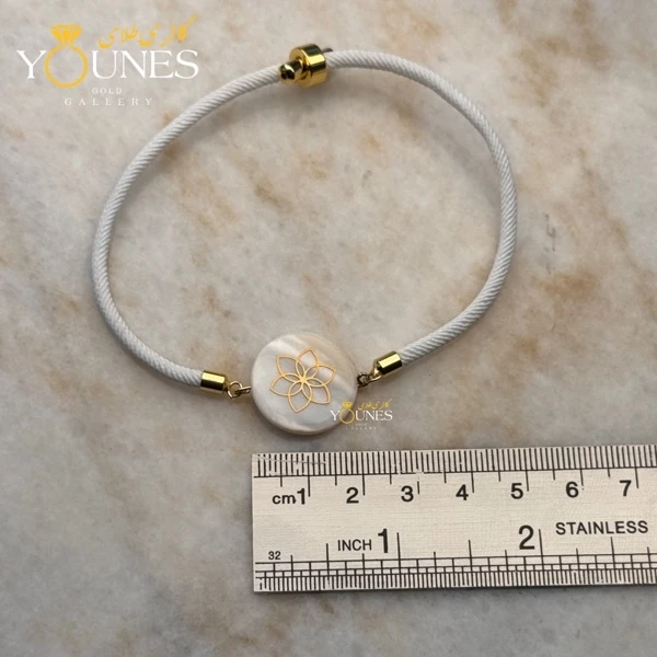 دستبند گلبرگ صدفی طلا لیزری